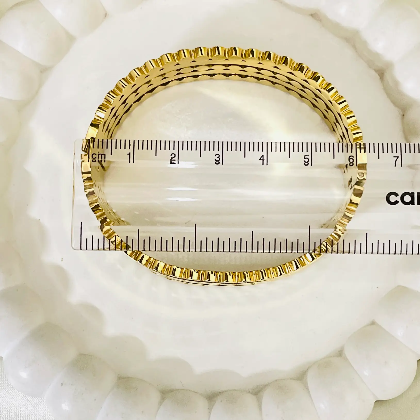 Line of Dots Bangle Bracelet - Image 2