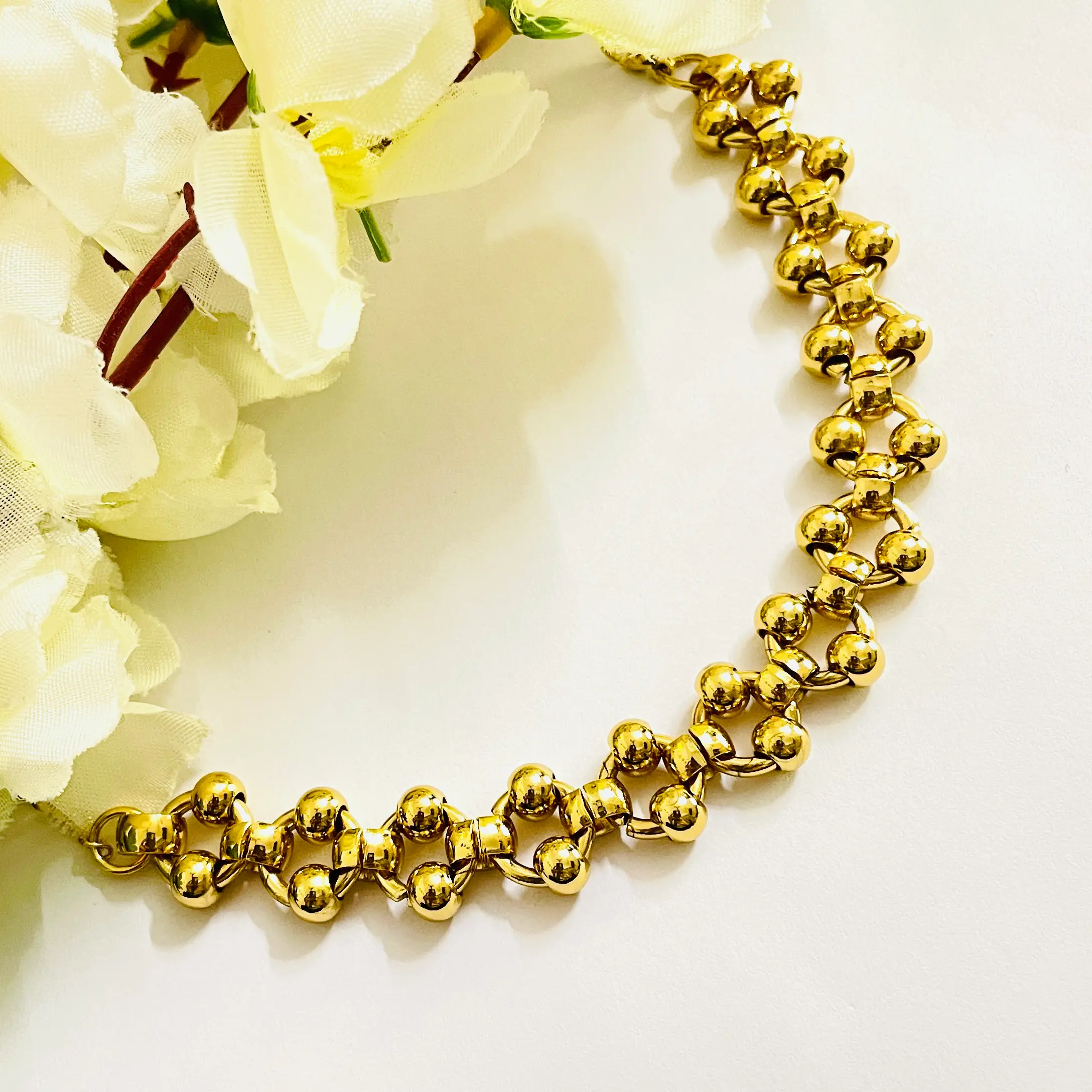 Golden Beads Chain Bracelet - Image 2