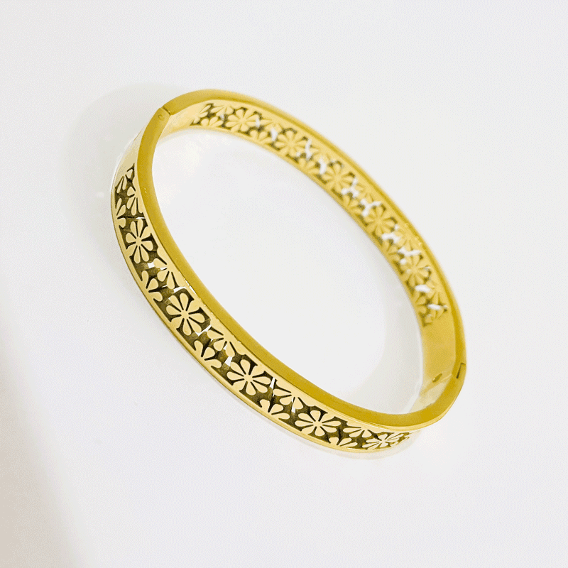 Floral Grill Bangle Bracelet - Image 2