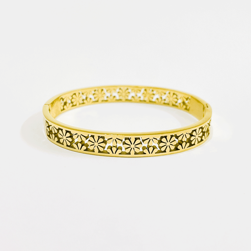 Floral Grill Bangle Bracelet - Image 3
