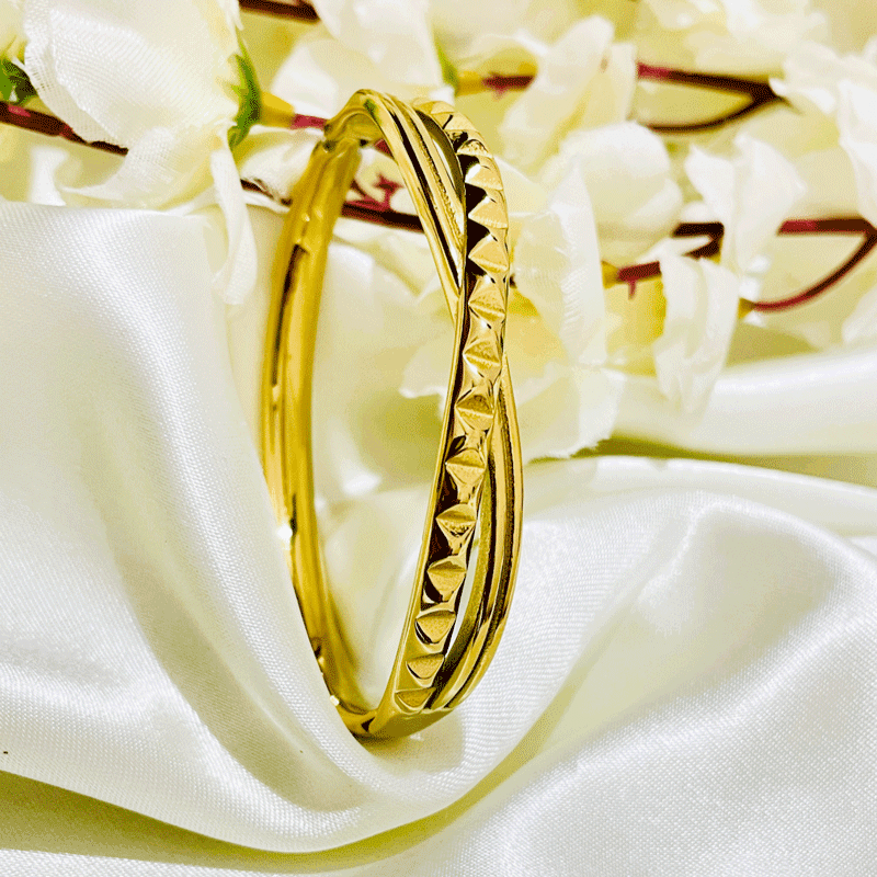 Parallel Cube CrossOver Bangle Bracelet