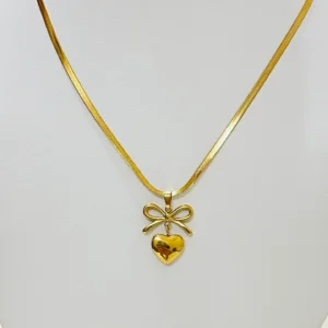 Sweet Heart Bow Necklace