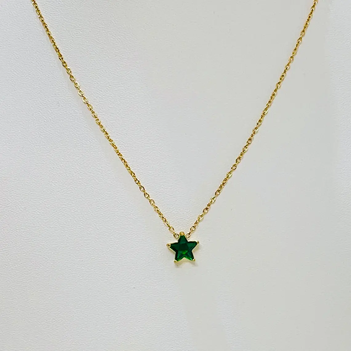 Emerald Green Star Necklace