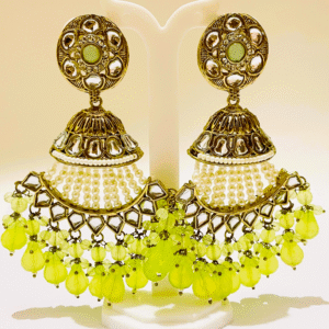 Chand Baaliyan - Kundan Earrings - Green