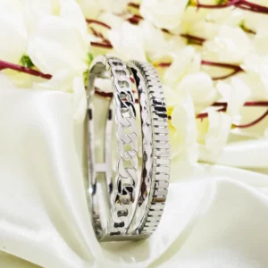 Linked Track Silver Bracelet