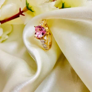 Blush Pink Heart Solitaire Ring