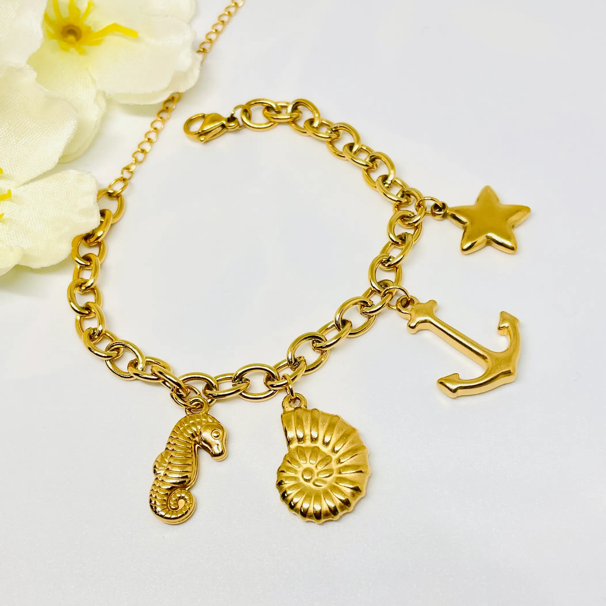 Coastal Current Charms Chain Bracelet