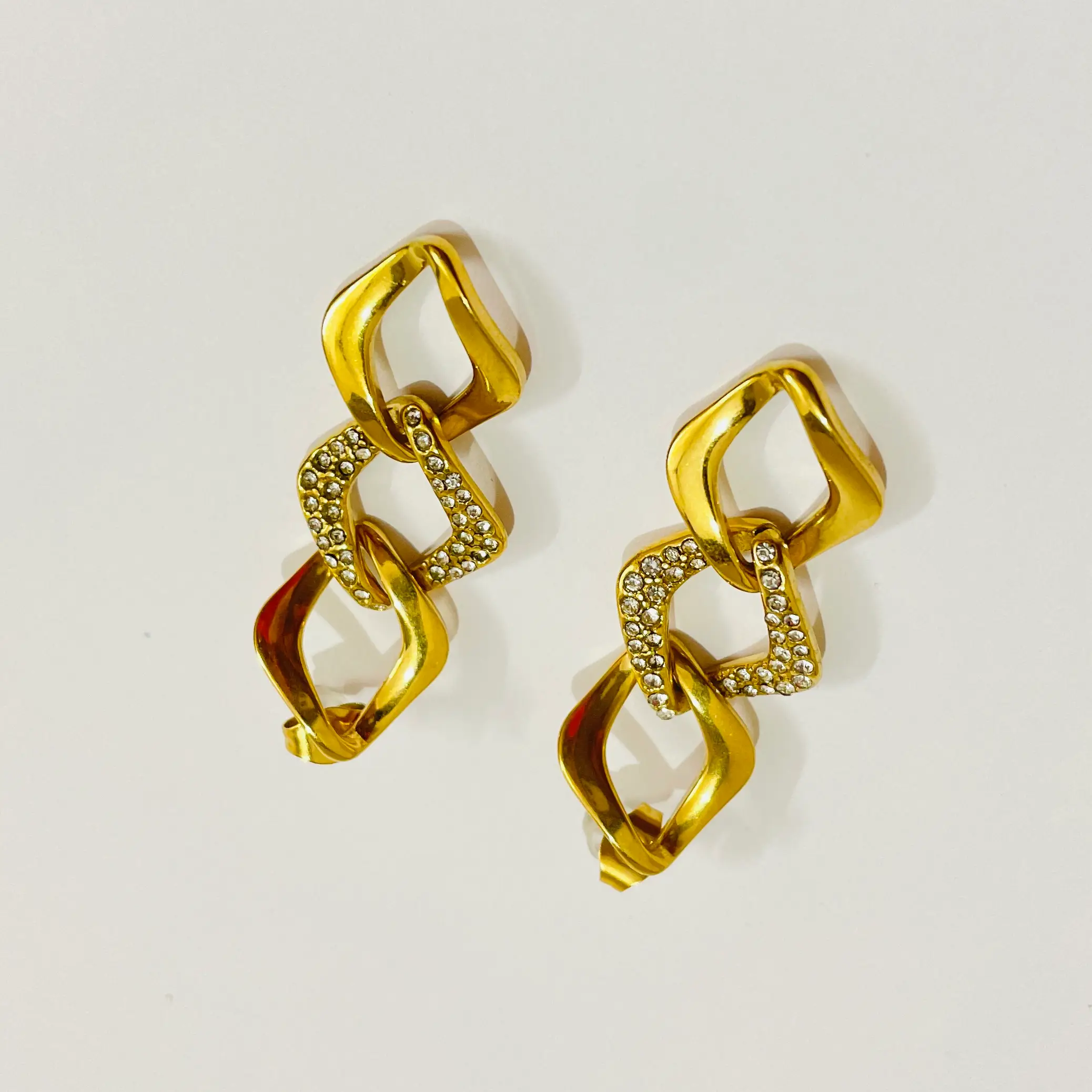 Chain of Gems Anti Tarnish Earrings - Image 2