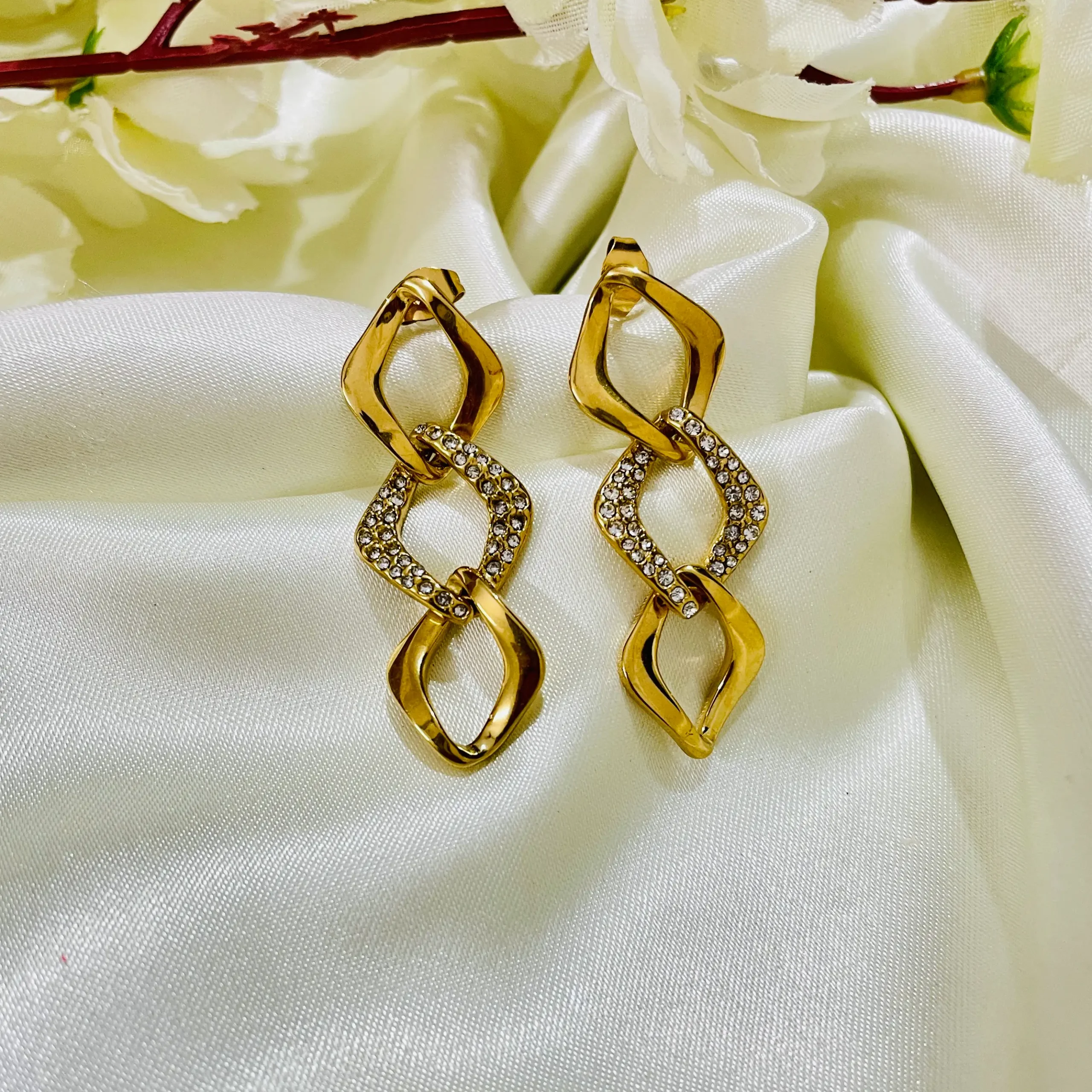 Chain of Gems Anti Tarnish Earrings