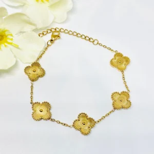 Golden Clover Chain Bracelet