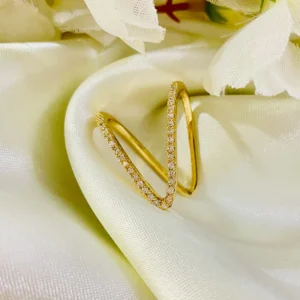 Golden Studded V-Ring