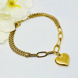 Hanging Heart Chain Bracelet