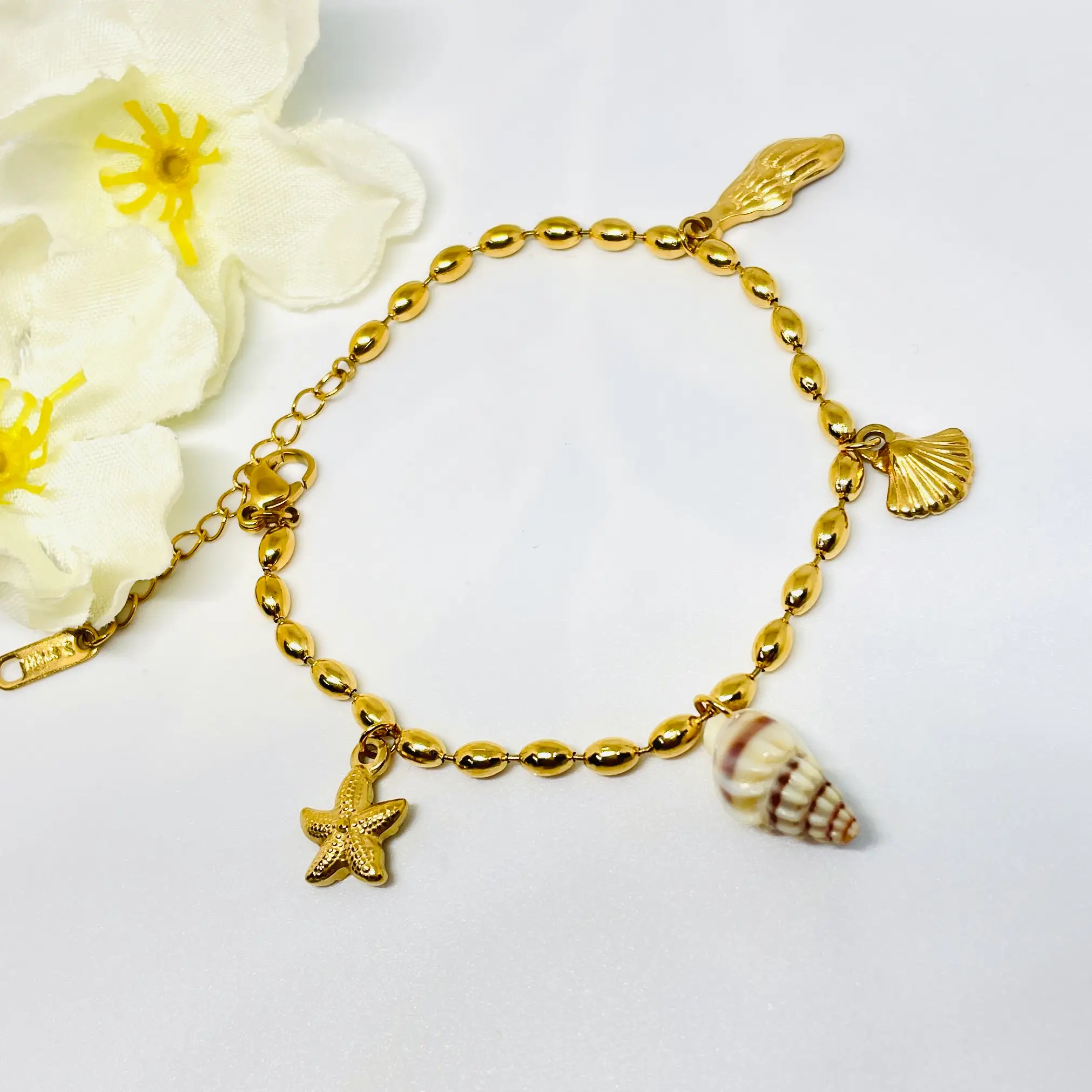 Ocean Vibes Golden Charms Chain Bracelet
