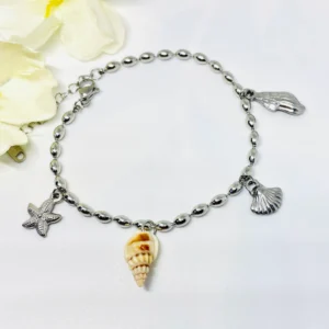 Ocean Vibes Silver Charms Chain Bracelet