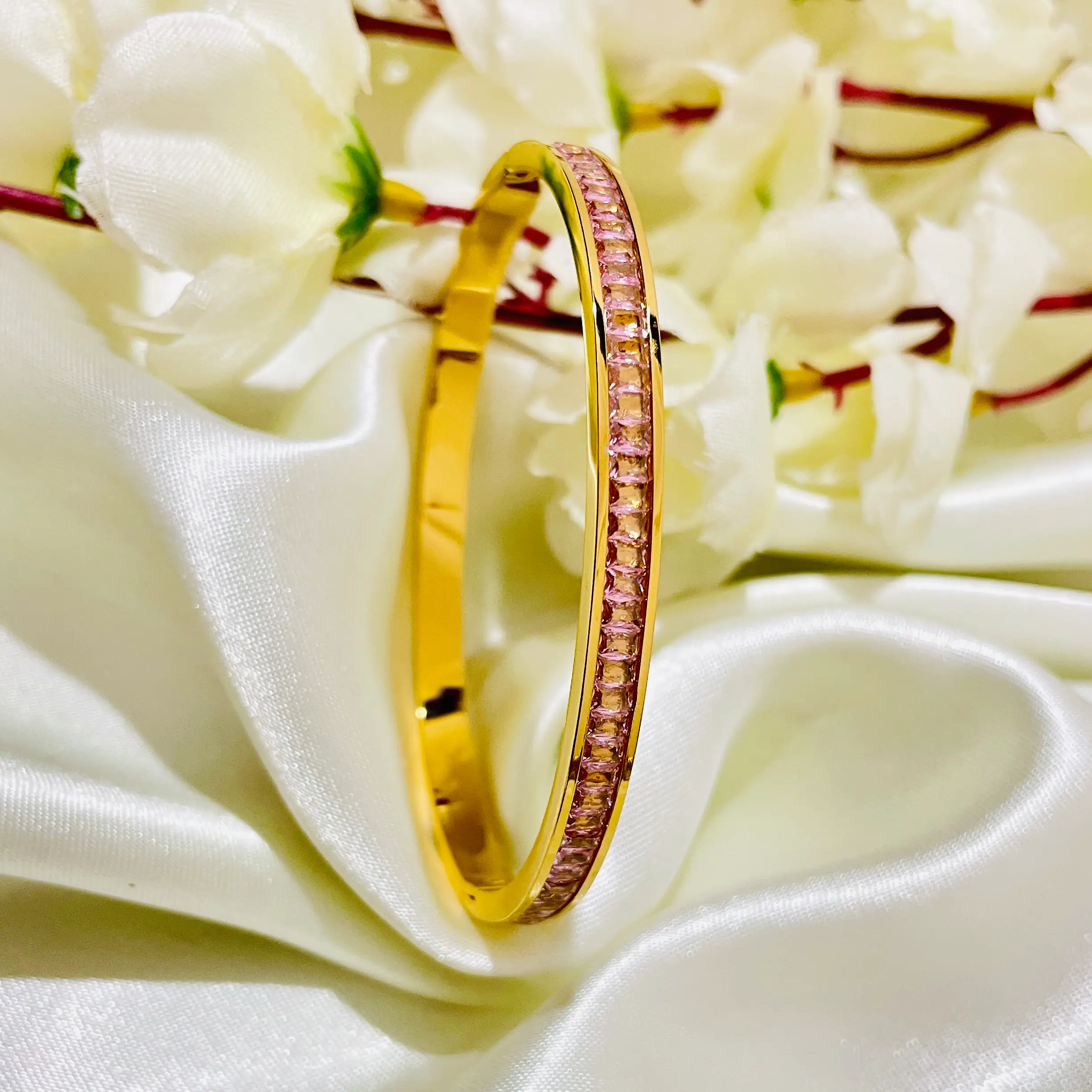 Pink Line Studded Bracelet