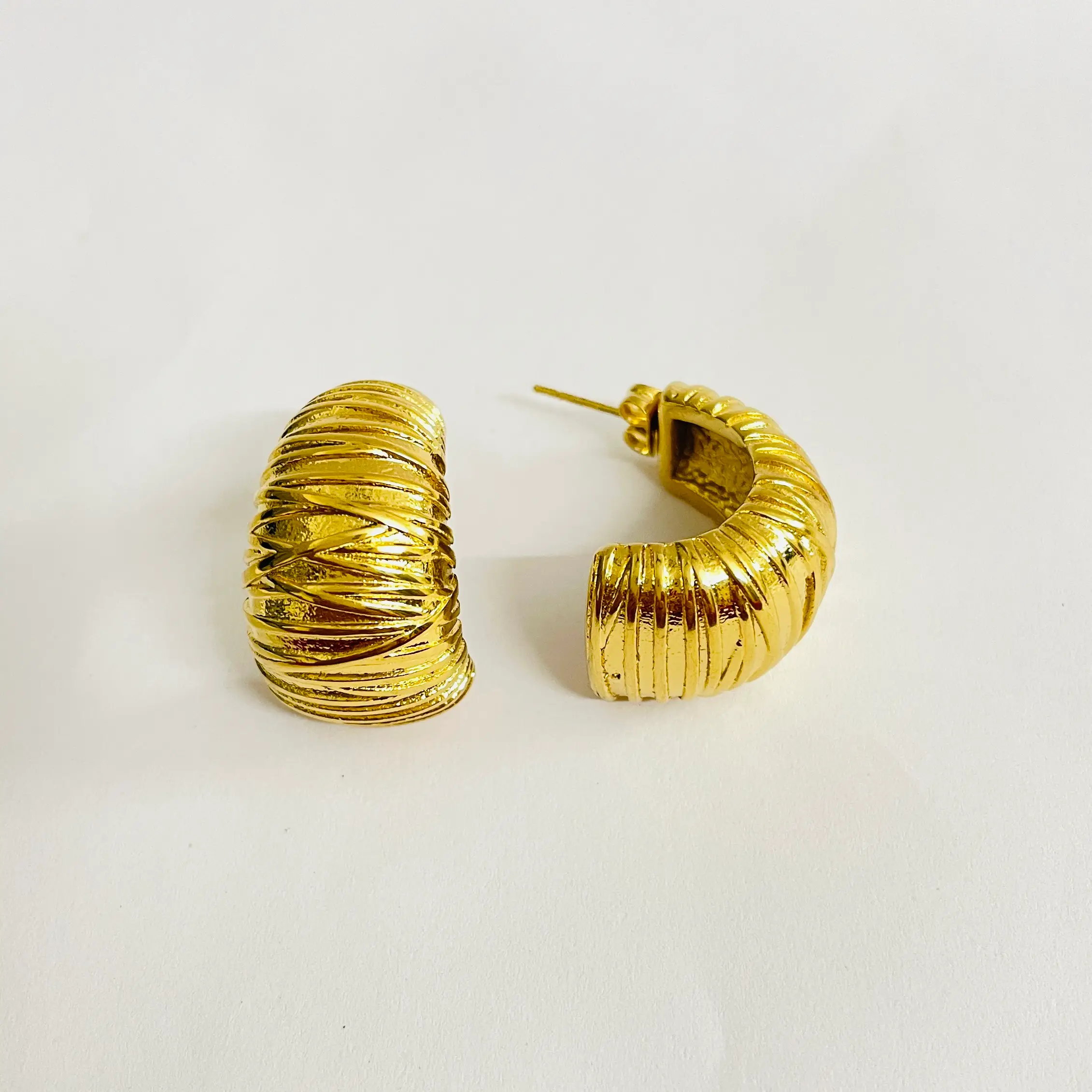 Shell Half Circle Anti Tarnish Earrings - Image 2