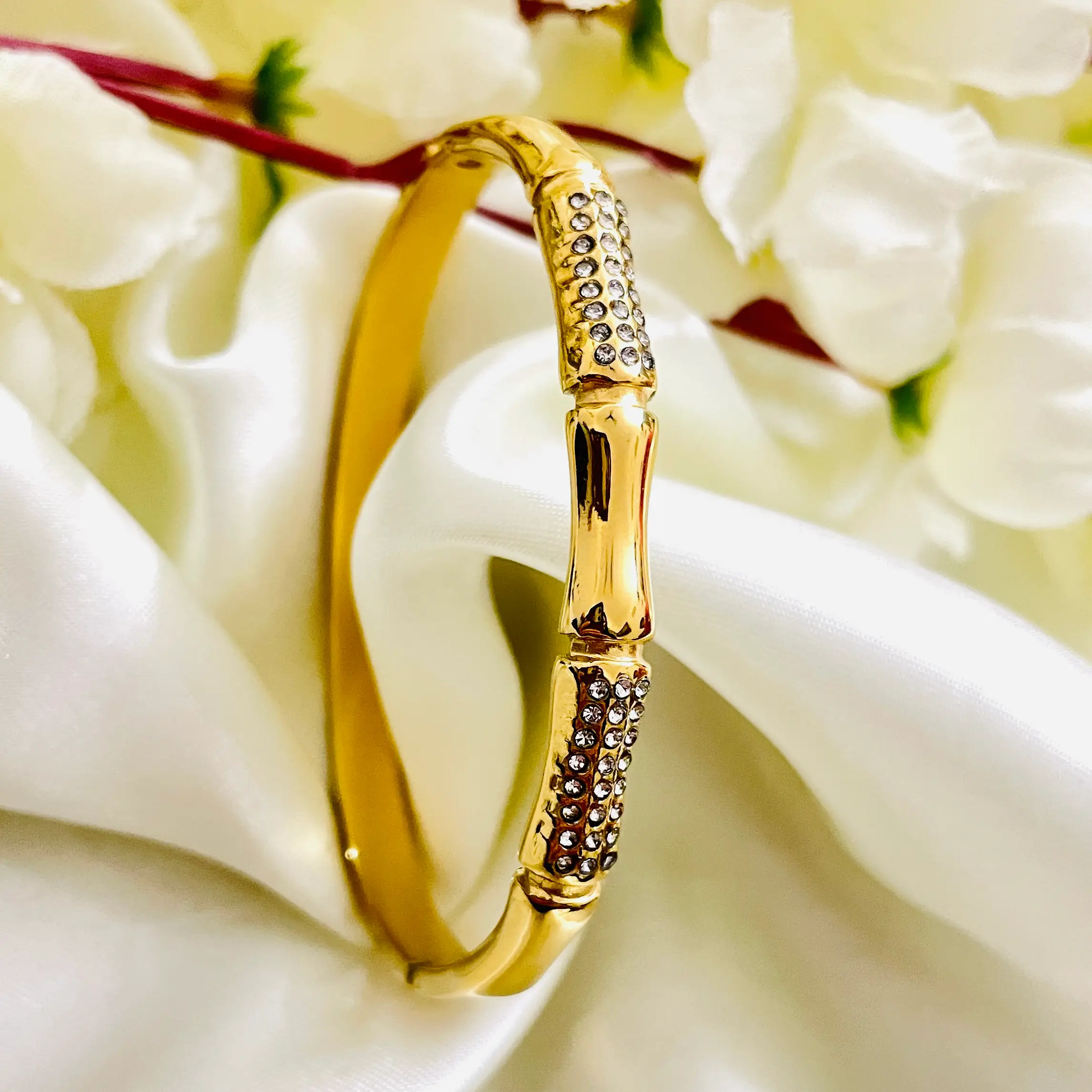 Studded Bamboo Bangle Bracelet