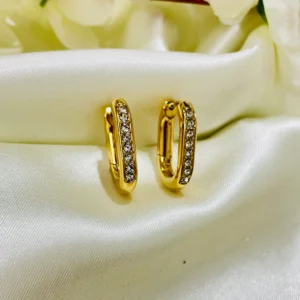 Studded Gem Hoop Earrings