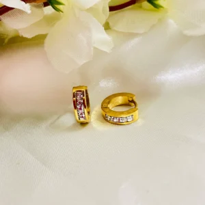 Studded Romans Anti Tarnish Hoop Earrings