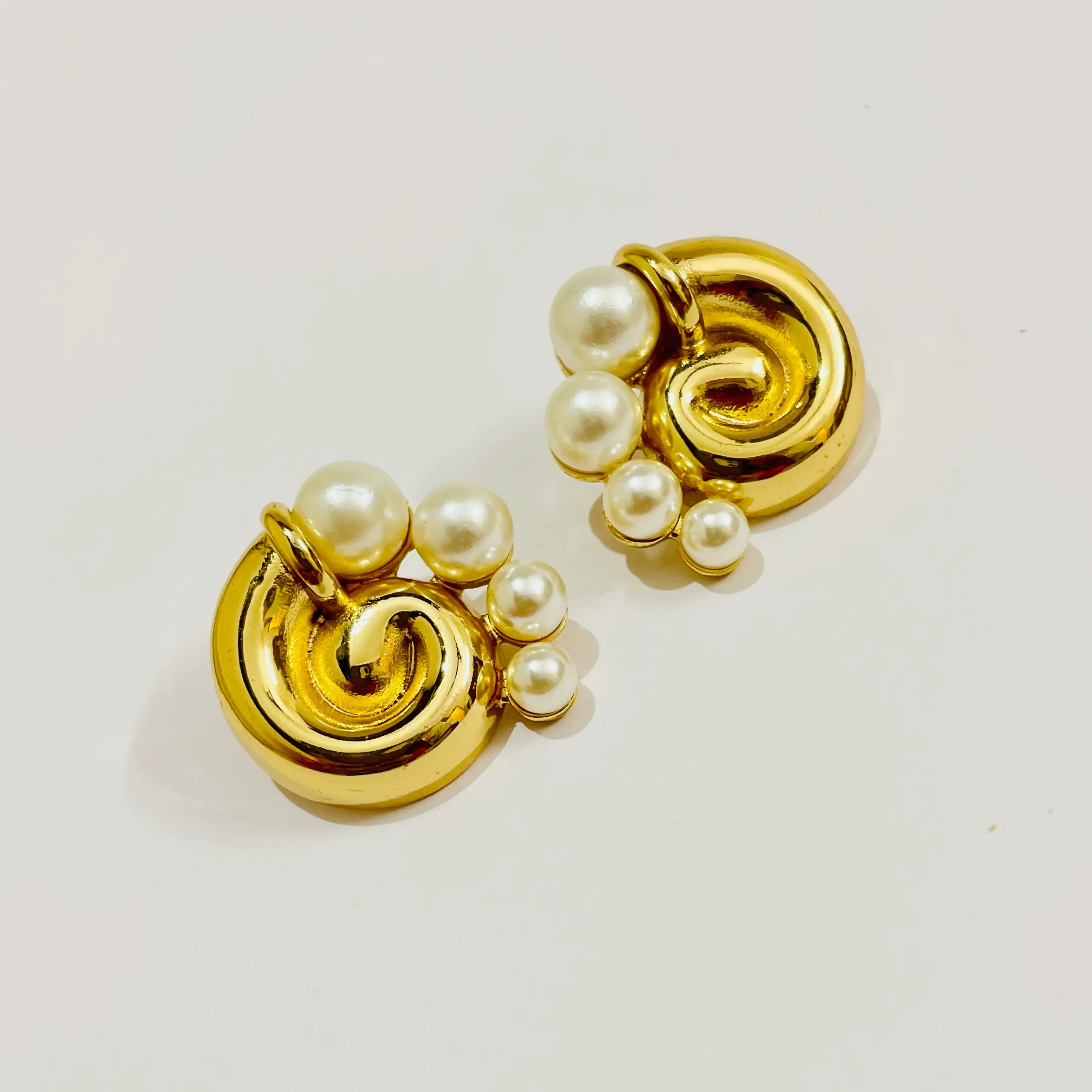 Trumpet of Pearls Anti Tarnish Earrings