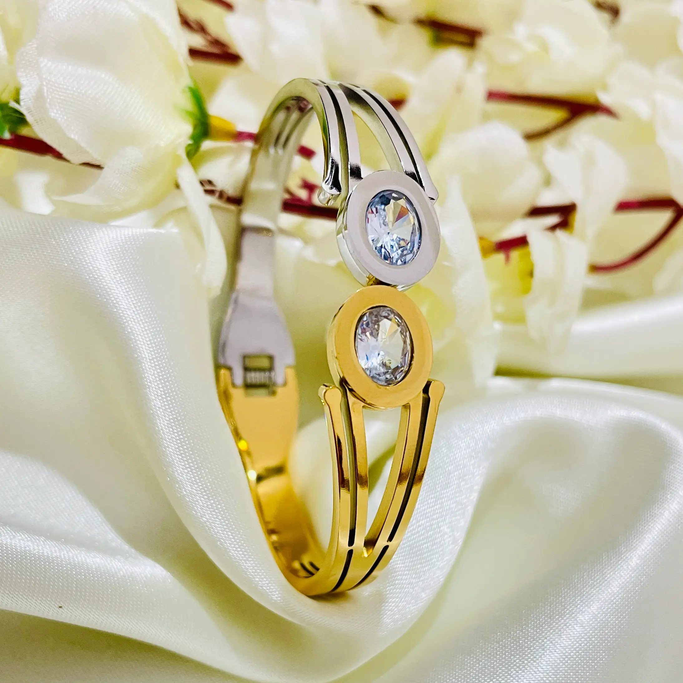 Twin Tone Bangle Bracelet