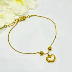 White Heartier Chain Bracelet