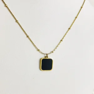 Black Bloom Gold Necklace