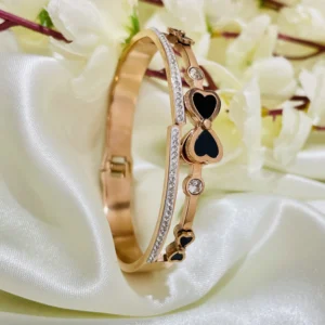 Black Bow Bangle Bracelet