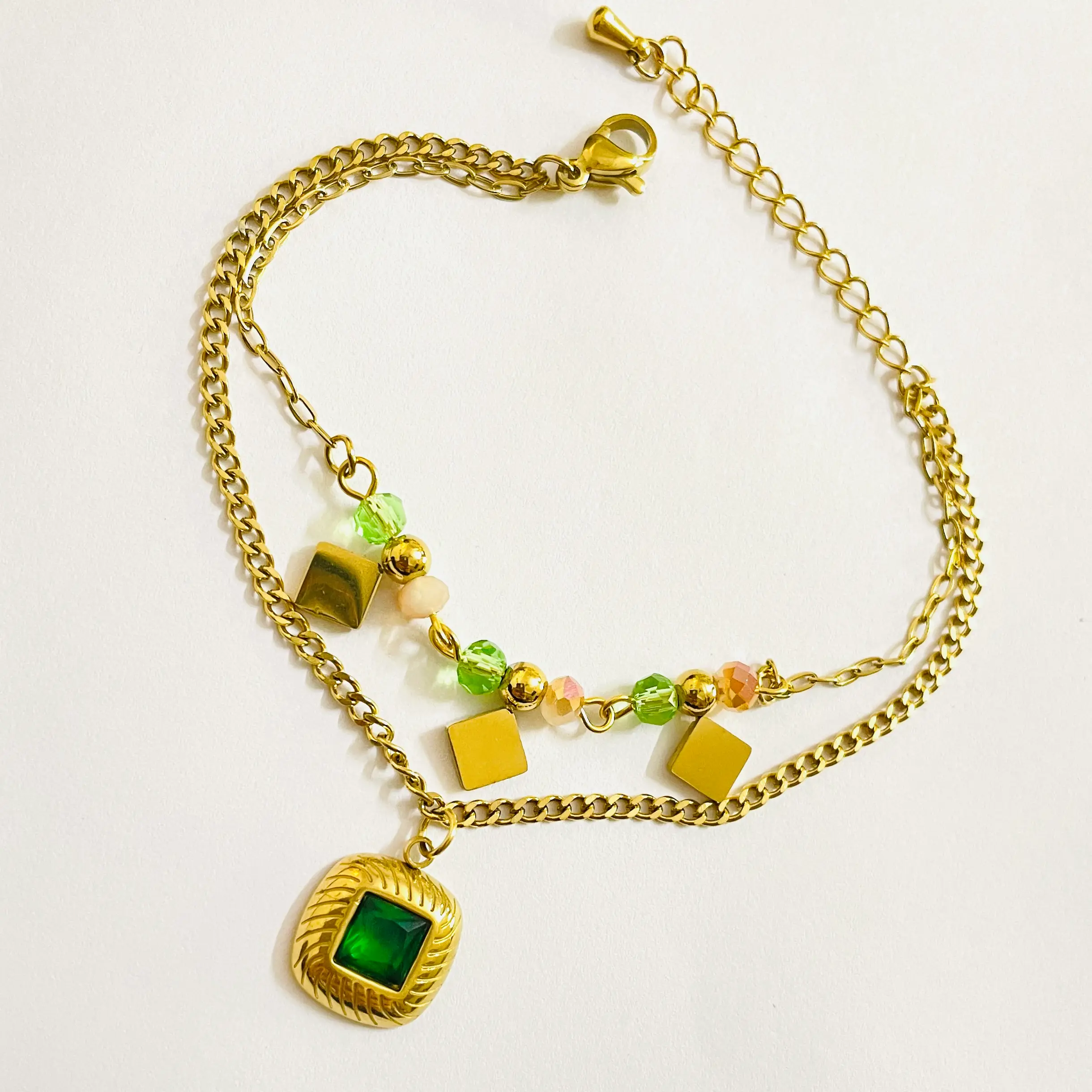 Green Aura Chain Bracelet