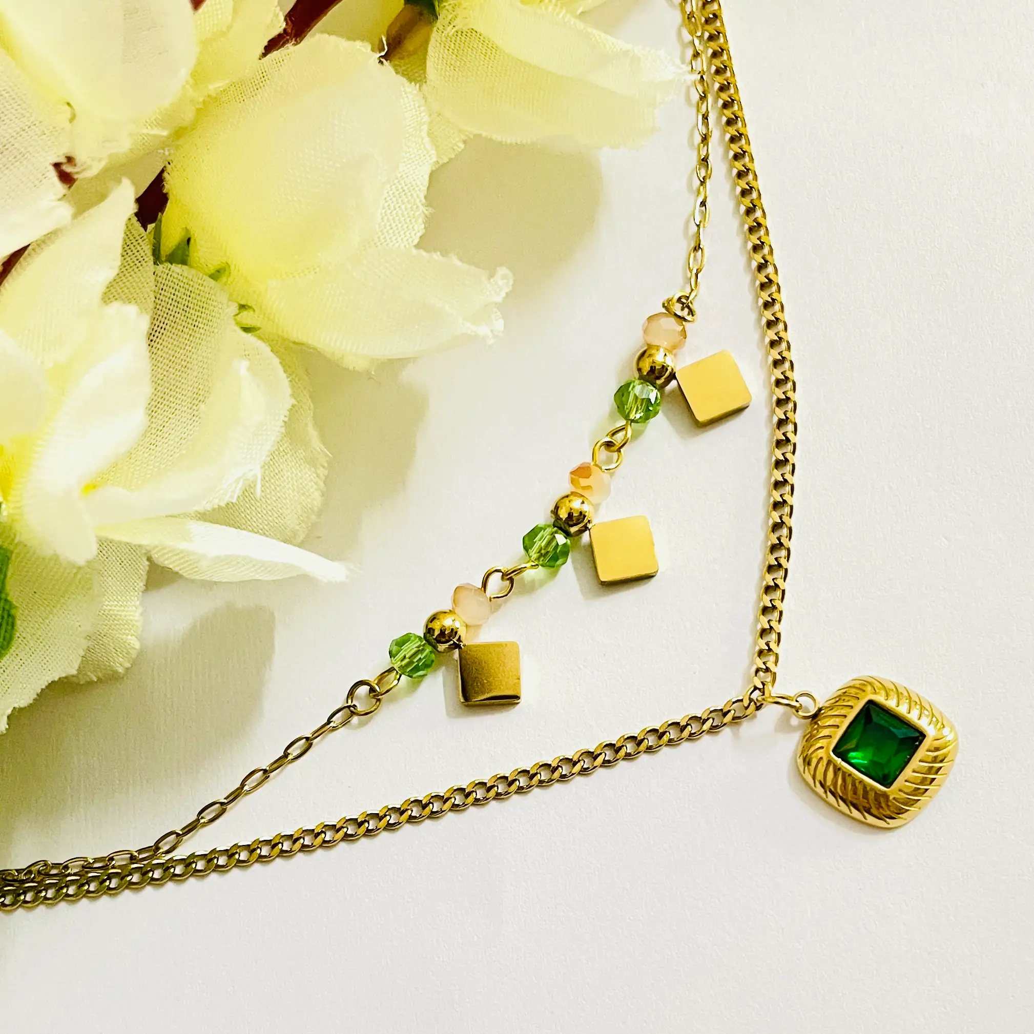 Green Aura Chain Bracelet - Image 2