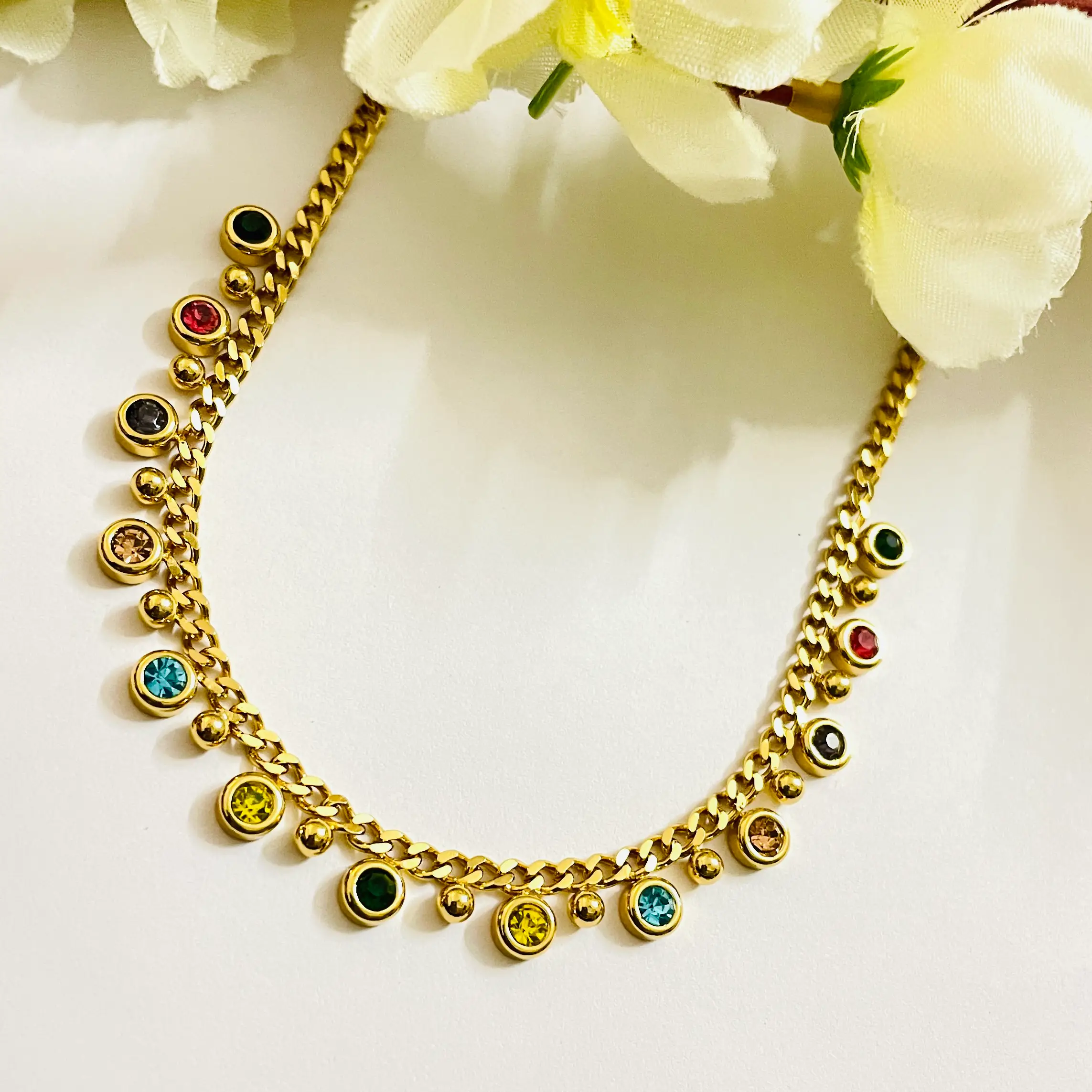 Multi Stone Charms Necklace