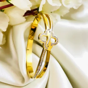 Clover Cross Bangle Bracelet