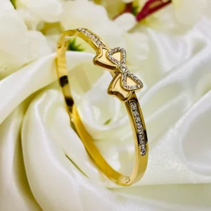 Twinkling Bow Bangle Bracelet